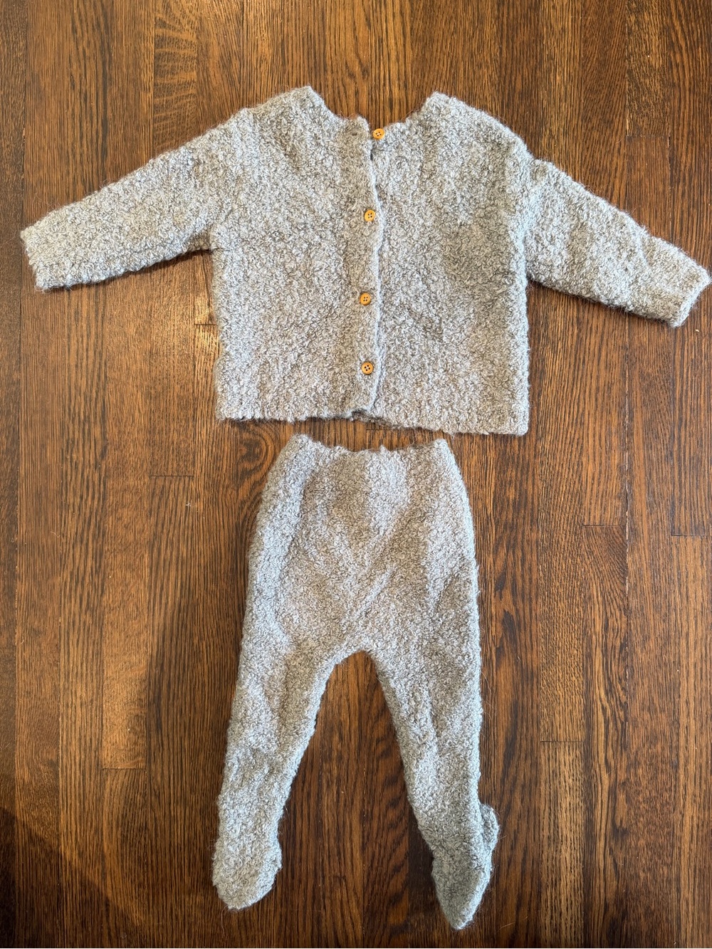 Zara Cozy Gray Baby Two-Piece Knit Set